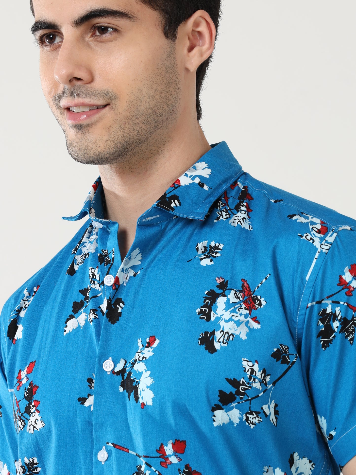 Flora Blue Printed Shirt